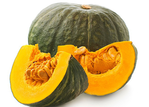 two squash with one cut in half