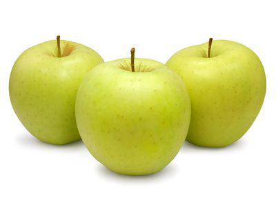 three green apples waiting to be eaten