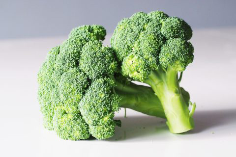 two stalks of broccoli