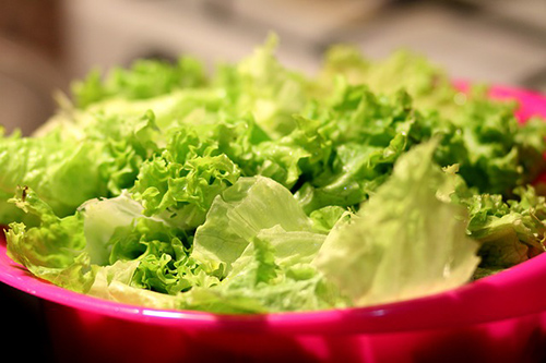 big bowl of lettuce waiting to be consumed
