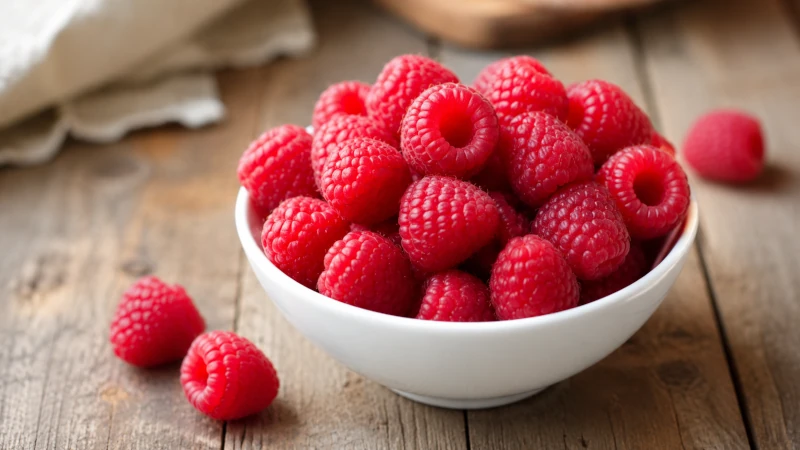 fresh raspberries in a bowl — vitamin C foods to eat when you have a fever