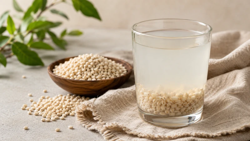 barley water in a glass — soothing fever remedy
