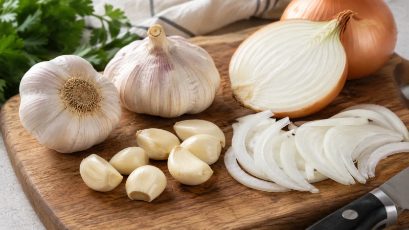 garlic and onion — traditional antimicrobial plants for fever diet