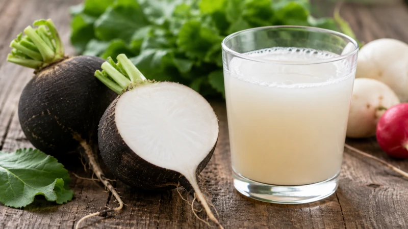 black radish cut open — glucoraphanin expectorant food during fever