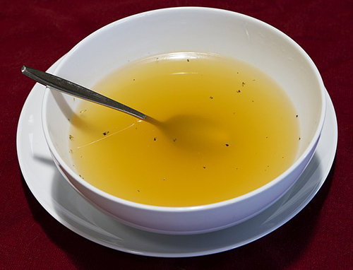 Image of a bowl of broth soup