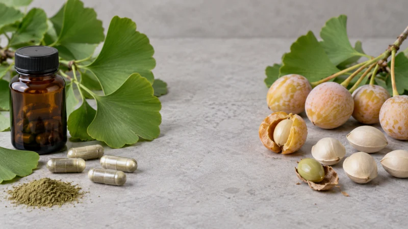 Ginkgo seeds separated from ginkgo leaves and standardized leaf extract capsules