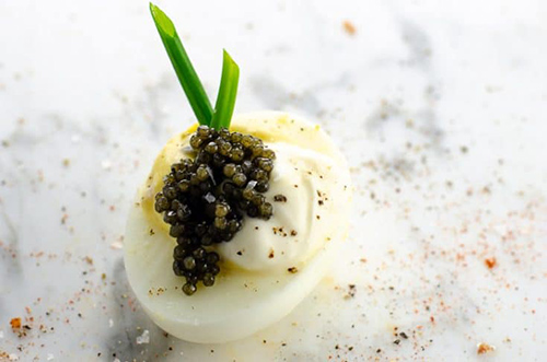 caviar and garnish