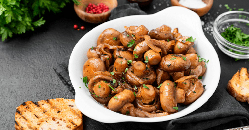 plate of mushroom stew