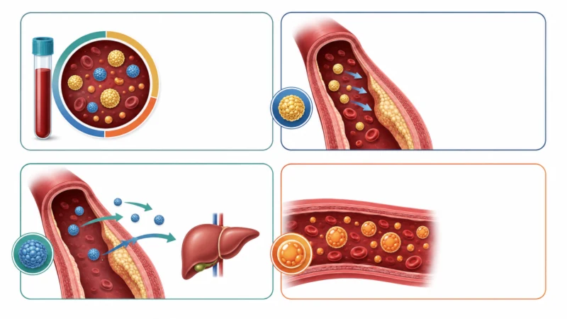Lipid panel showing total cholesterol, LDL, HDL and triglycerides