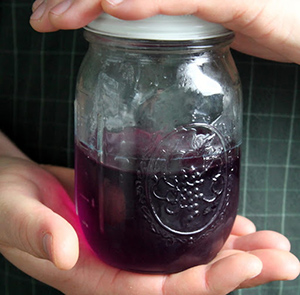 bottle of sweet violet syrup