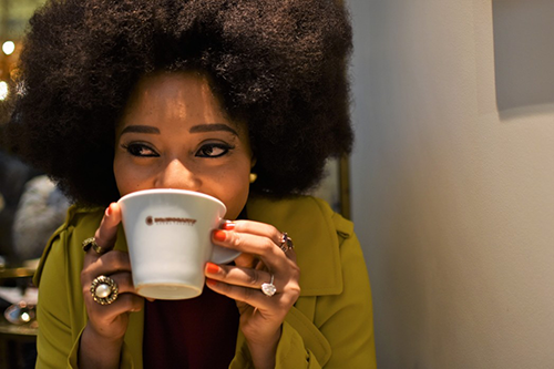 woman drinking decoction of madder root