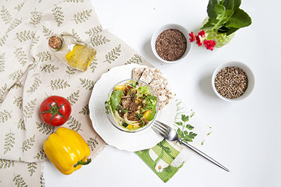 milk thistle salad and seeds with other vegetables