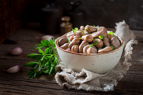 Broad beans in a bowl