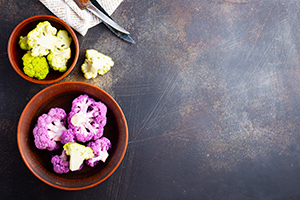 variety of cauliflower in a bowls