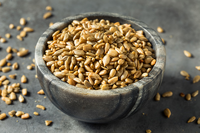 bowl of shelled sunflower seeds