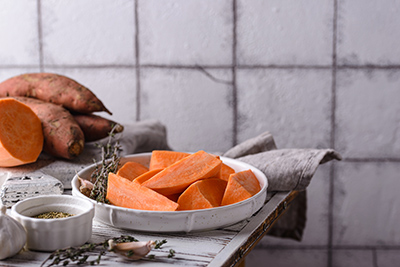 sweet potatoes in a plate