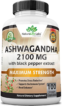 Organic Ashwagandha 2,100 mg - 100 Vegan Capsules Pure Organic Ashwagandha Powder and Root Extract - Stress Relief, Mood Enhancer, Immune & Thyroid Support 