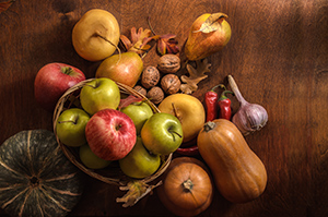 variery of different fruits and vegetaables