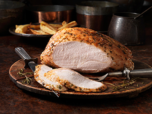 carved turkey on a plate