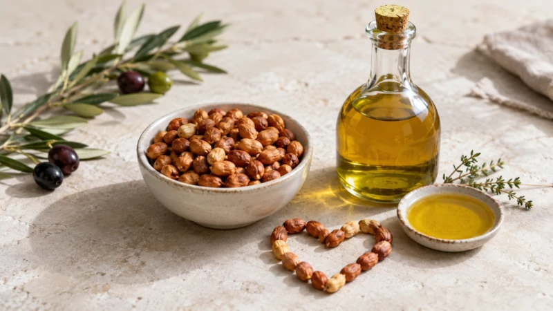 Peanuts and olive oil as sources of heart-healthy unsaturated fats