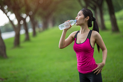 woman drinking water