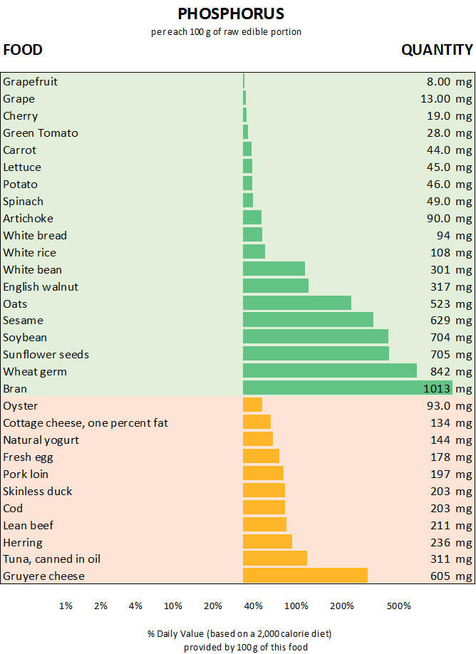 chart of the top sources of phosphorus