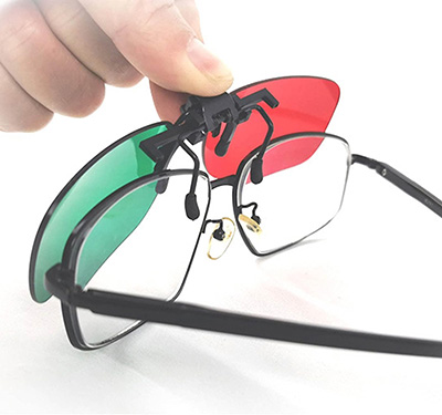 Clip On Amblyopia Red Green Glasses