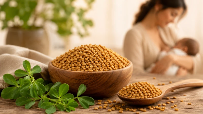 Fenugreek seeds, a traditional herb with longer-established use in lactation support