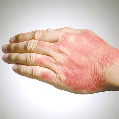 someone's hand with eczema