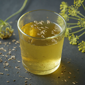 a cup of a dill seed beverage