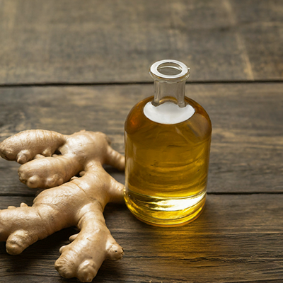 bottle of ginger essential oil