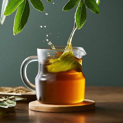 a cup of mastic tree leaf tea