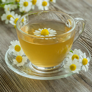 a cup of roman chamomile tea