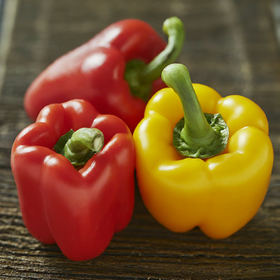 three sweet peppers