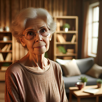elderly woman suffering from cognitive issues
