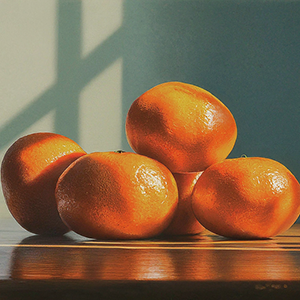 bunch of tangerines on a table