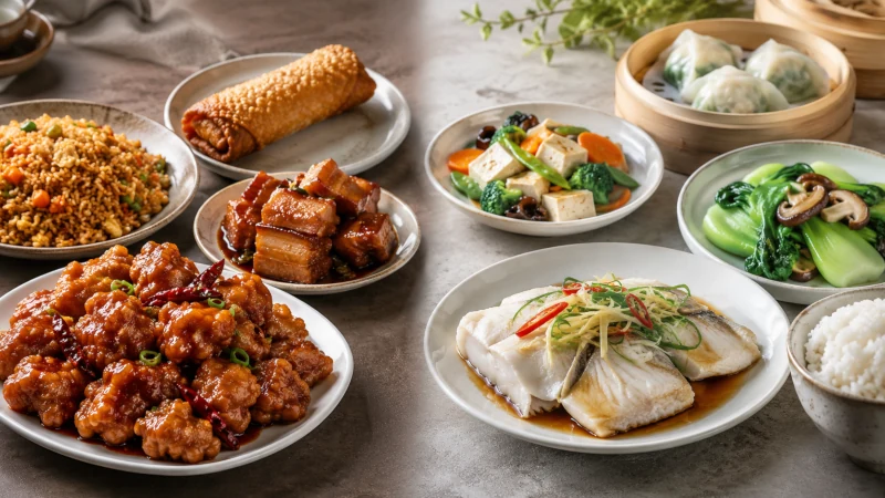 Comparison of fried Chinese foods with steamed fish, vegetables, and rice as lower-fat alternatives