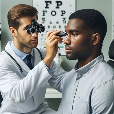 Man getting his eyes checked
