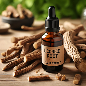 bottle of licorice root extract