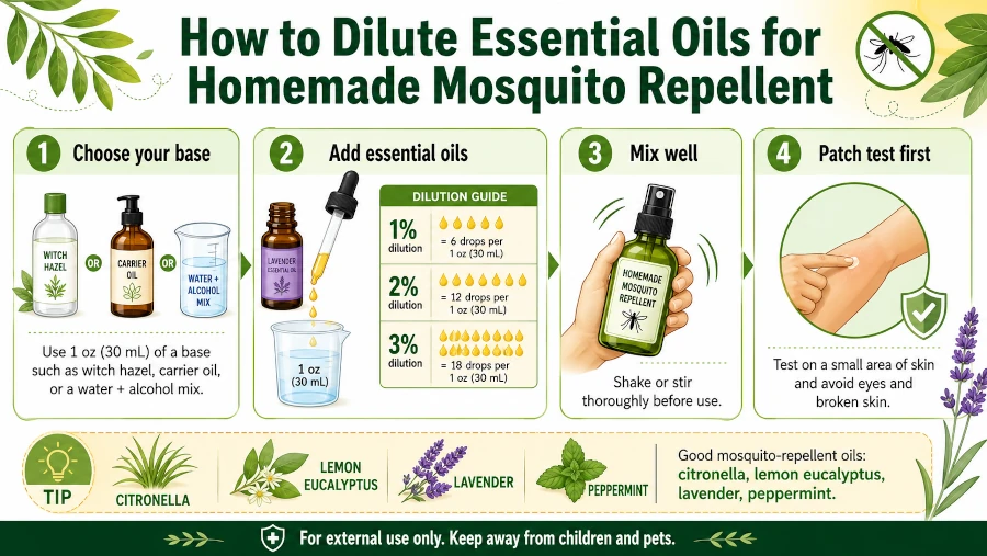 How to dilute essential oils before using home remedies for mosquito repellent