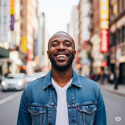 healthy man smiling and enjoying good health