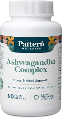 Pattern Wellness Ashwagandha Complex for Men & Women &ndash; Organic KSM-66&reg; & Black Pepper Extract &ndash; Supports Stress Response & Energy Balance &ndash; Non-GMO &ndash; 60 Vegan Capsules