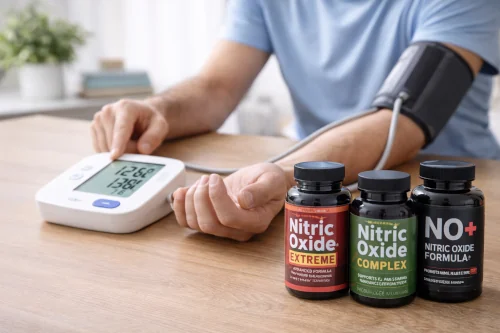 someone taking nitric oxide supplements for blood pressure.