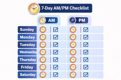 Home blood pressure schedule showing best time to check blood pressure.