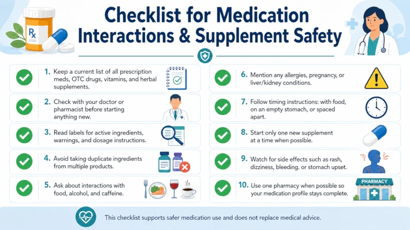 Checklist for medication interactions and supplement safety